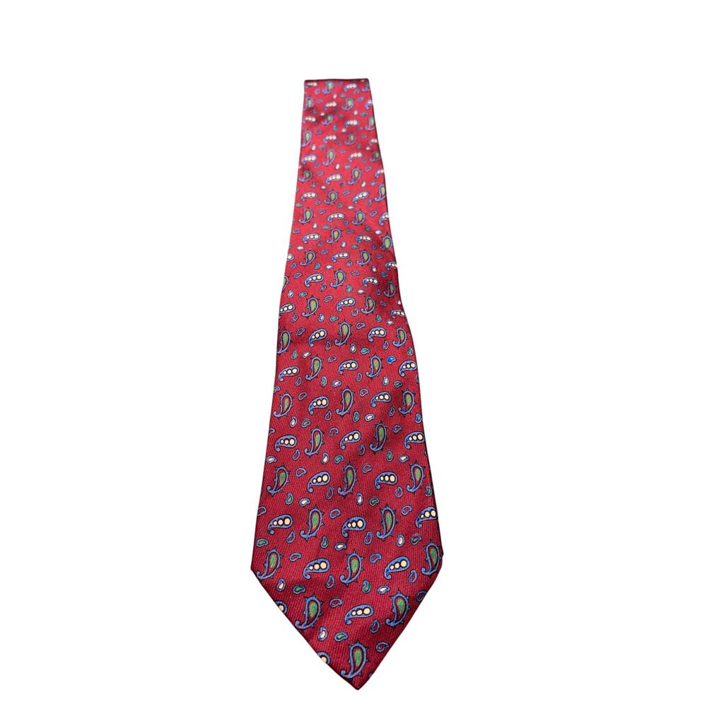 Vintage Regal x Arko's Clothiers NeckTie Red Silk Hand Blocked Foulard Paisley